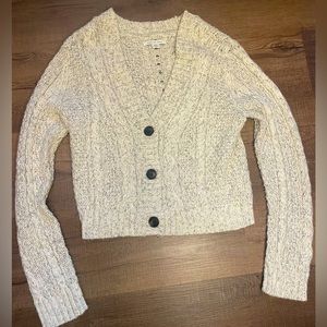 Gray button cropped sweater